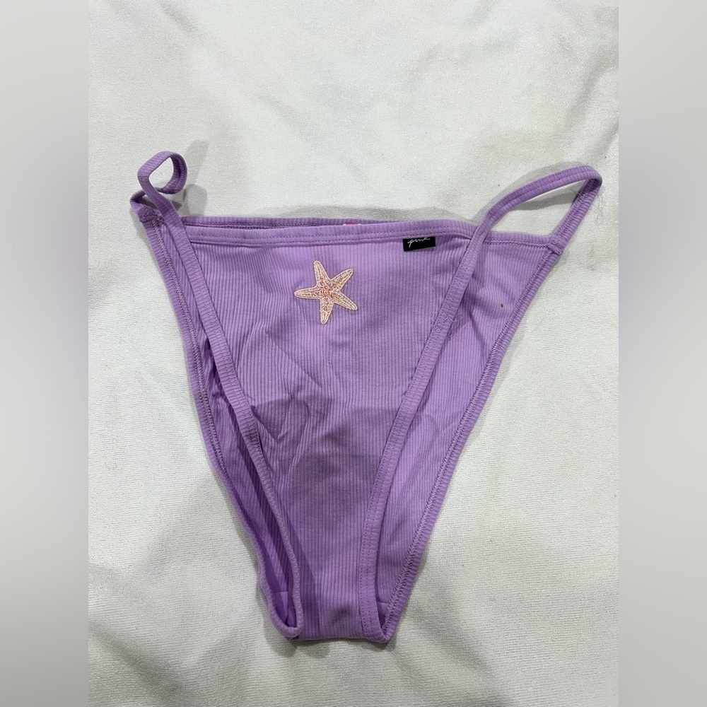NEW NIP VS PINK victoria secret bikini panty underwear XL purple starfish